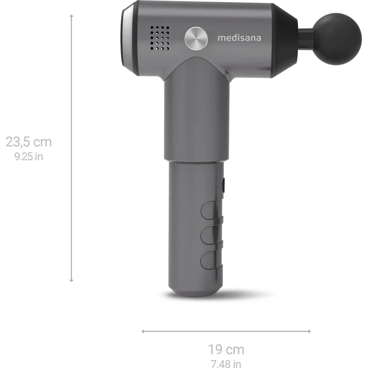 medisana MG 500 Pro Massagepistole mit 4 Massageköpfen und 3 leistungsstarken Vibrationsstufen Selbstmassage für Schulter, Brust, Rücken und weiteren Körperregionen mit Aufbewahrungstasche – Bild 2