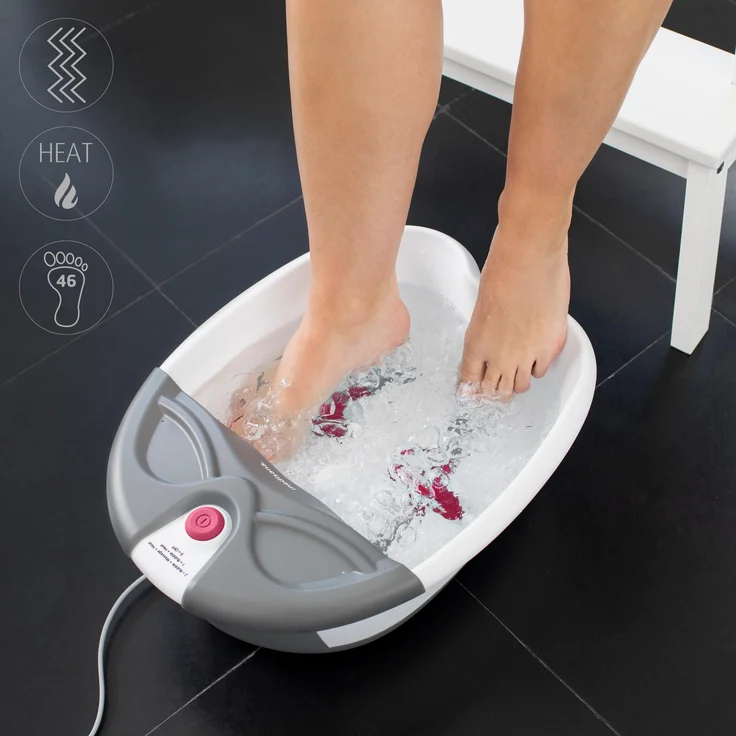 medisana FS 300 Fußsprudelbad mit Fußreflexzonenmassage, elektrisches Fußbad, Warmhaltefunktion, Fußbad mit Massage und Heizung, für große Füße und eine angenehme Fußmassage – Bild 4