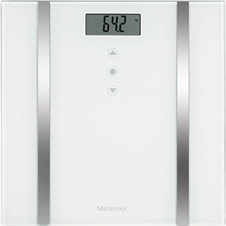 medisana BS 483 digitale Körperanalysewaage 180 kg, Personenwaage zur Messung von Körperfett, Körperwasser, Muskelmasse und Knochengewicht