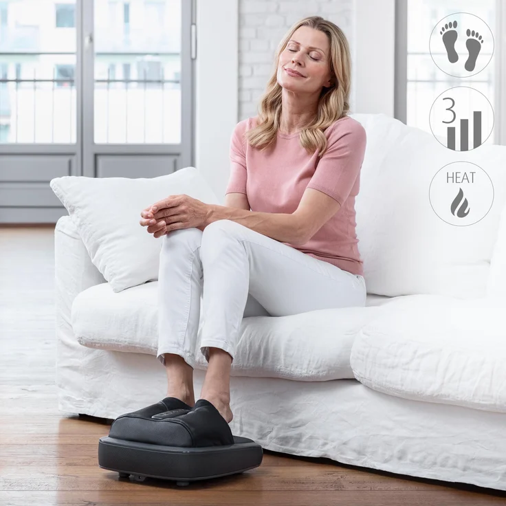 medisana FM 900 Premium Fußmassagegerät mit Wärmefunktion, 2 Geschwindigkeiten, 2in1 Kompressionsmassage für den Fußrücken und Akupressurpunkt-Massage für die Fußsohlen mit Abschaltautomatik – Bild 4