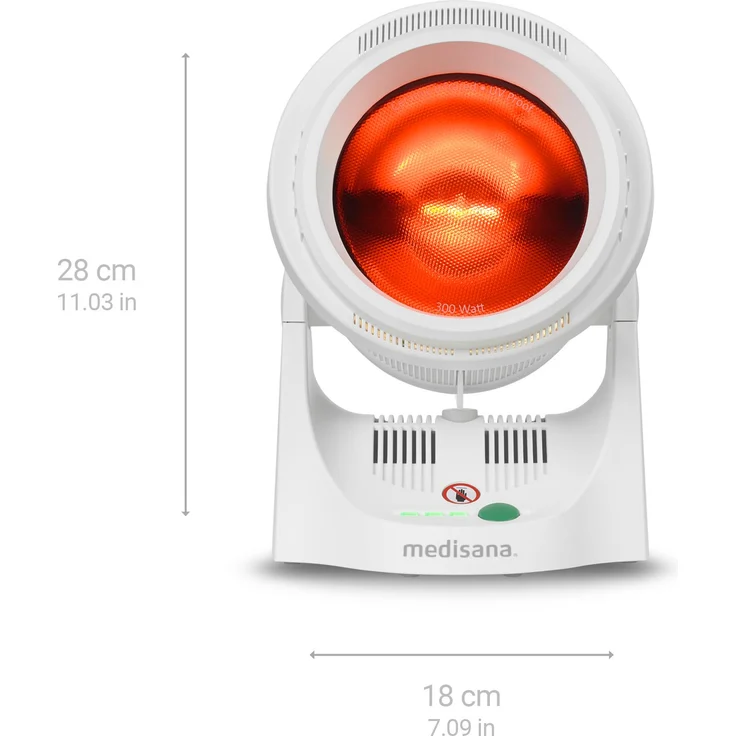 medisana IR 850 Infrarot-Wärmelampe 300 Watt, Infrarotleuchte zur Verbesserung des Wohlbefindens, Wärmestrahler zur Entspannung der Muskulatur mit Timerfunktion und UV-Licht Schutz – Bild 2