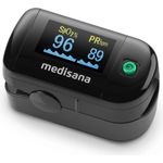 medisana PM 100 Pulsoximeter, Messung der Sauerstoffsättigung im Blut, Fingerpulsoxymeter mit OLED-Display und One-Touch Bedienung in schwarz