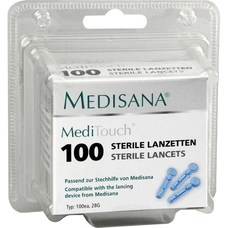 medisana MediTouch 2 Blutlanzetten, Blutzuckermesssystem für Diabetiker, Blutzuckerspiegel - 100 Stück – Bild 2