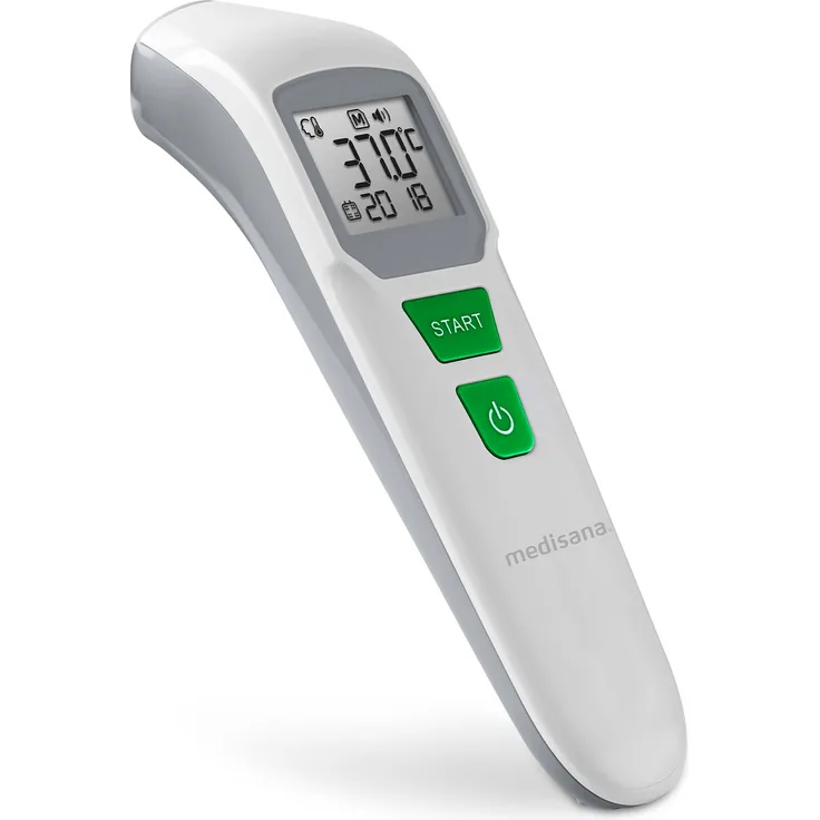 medisana TM 760 digitales Stirnthermometer Fieberthermometer für Babys, Kinder und Erwachsene mit visuellem Fieberalarm, Speicherfunktion und Messung von Flüssigkeiten