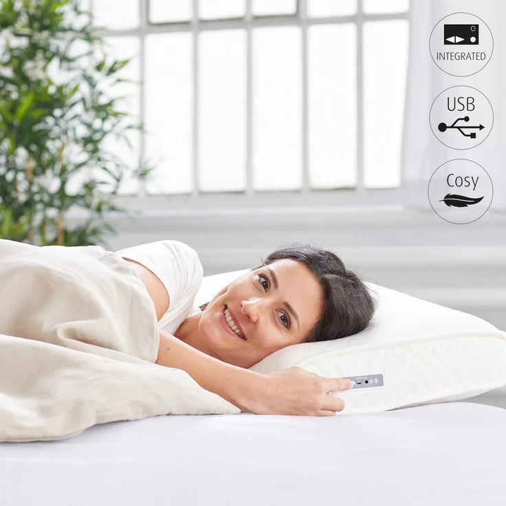 medisana Sleepwell SP 100 Kopfkissen mit Lautsprecher und MP3-Wiedergabe, orthopädisches Schaumkissen mit integrierter Entspannungsmusik, Bluetooth zum streamen von Musik für ein besseres Einschlafen – Bild 4