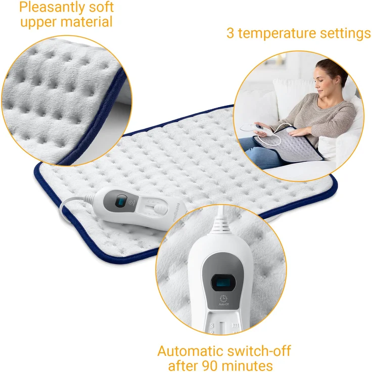medisana HP 405 Heizkissen, Super-Flausch, Wärmekissen mit 3 Temperaturstufen, Überhitzungsschutz, Abschaltautomatik, waschbar, für Rücken, Nacken und Schulter, grau – Bild 6