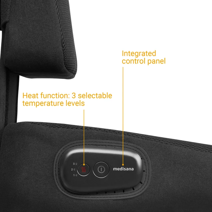 medisana OL 350 Keilkissen mit Wärmefunktion und Lendenwirbelstütze, 3 Temperaturstufen, Überhitzungsschutz, ergonomisches Wärmekissen zur Verbesserung der Sitzhaltung für Zuhause oder Büro – Bild 5