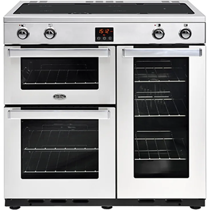 Belling Cookcentre 90 Ei Standherd, Standgerät, A, Breite 90 cm, Induktionskochfeld, Anzahl der Kochstellen 5, edelstahl