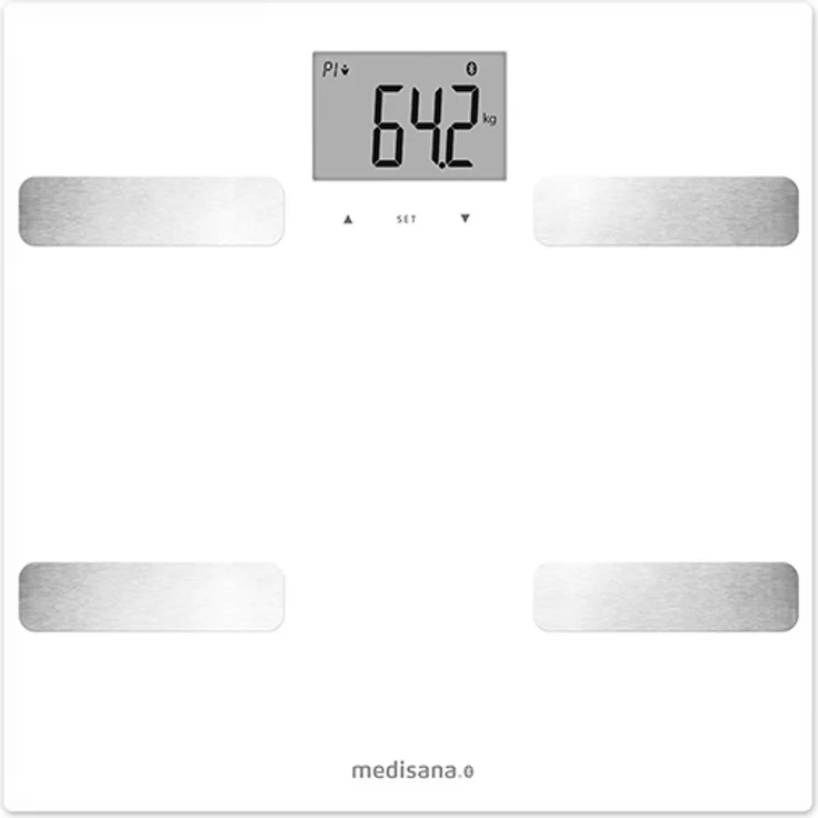 medisana BS A43 connect, digitale Körperanalysewaage bis 180kg, Personenwaage zur Messung von Körperfett, Körperwasser, Muskelmasse und Knochengewicht, Körperfettwaage mit Körperanalyse App – Bild 2