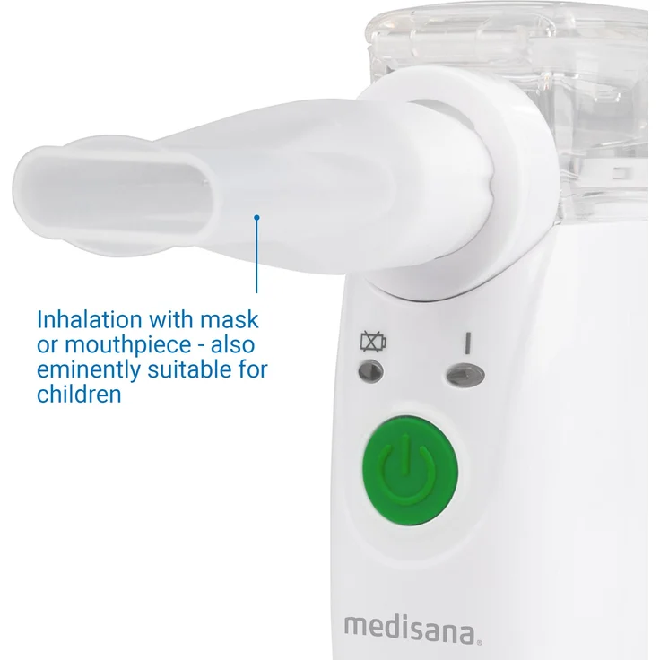 medisana IN 525 tragbarer Inhalator für Unterwegs, Ultraschall Vernebler mit Mundstück und Maske für Erwachsene und Kinder, bei Erkältungen oder Asthma mit extra Zubehör – Bild 5
