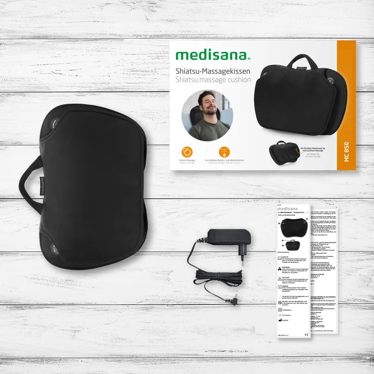 medisana MC 850 Shiatsu-Massagekissen mit Wärmefunktion, 2 Geschwindigkeitsstufen, Rotlichtfunktion, mit flexibler Polsterung für Nacken, Schulter, Rücken und Beine – Bild 7