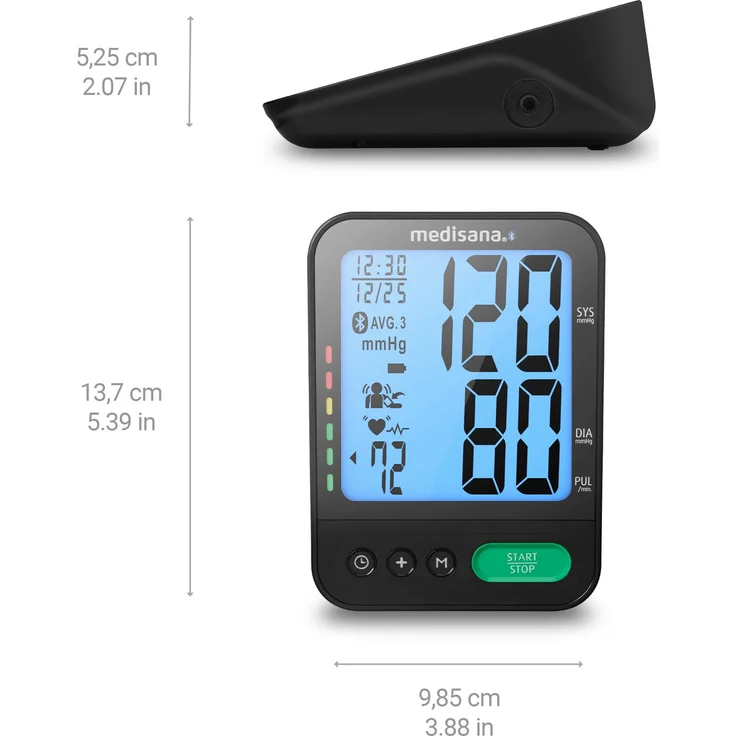 medisana  BU 580 connect  Oberarm Blutdruckmessgerät  präzise Blutdruck und Pulsmessung mit Speicherfunktion  Bluetooth App  Ampel-Skala  großes Display  Große Manschette 23 - 43 cm – Bild 2