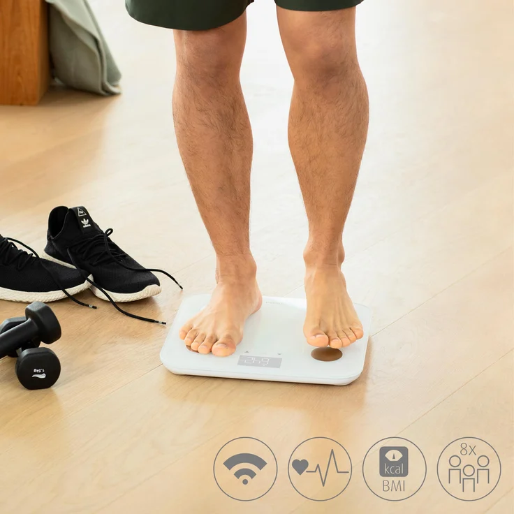 medisana BS 600 Körperanalysewaage bis 180 kg mit W-LAN oder Bluetooth, Personenwaage zur Messung von Körperfett, Körperwasser, Muskelmasse und Knochengewicht mit VitaDock Körperanalyse App – Bild 4