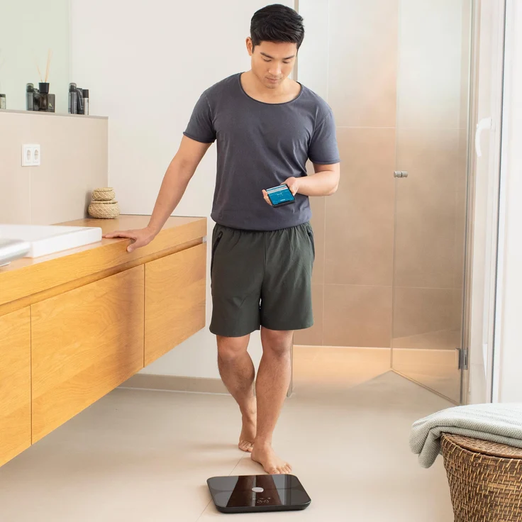 medisana BS 650 Körperanalysewaage bis 180 kg mit W-LAN oder Bluetooth, Personenwaage zur Messung von Körperfett, Körperwasser, Muskelmasse und Knochengewicht mit VitaDock Körperanalyse App – Bild 3
