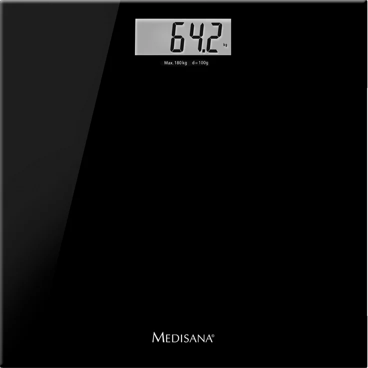 medisana PS 402 digitale Personenwaage bis 180 kg - präzise Badezimmerwaage mit Glasoberfläche und LCD-Display und Abschaltautomatik – Bild 2