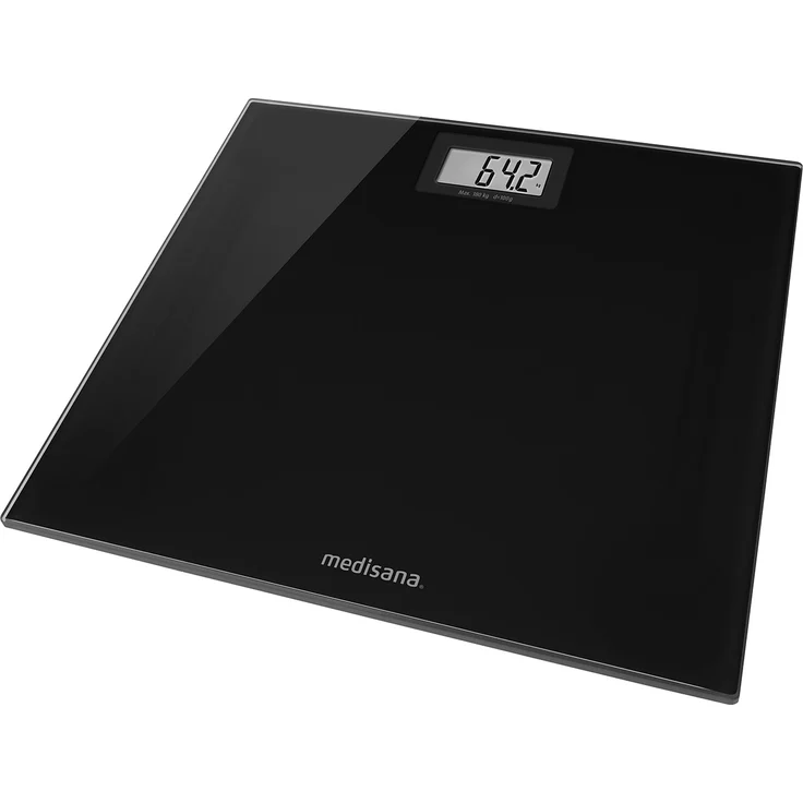 medisana PS 402 digitale Personenwaage bis 180 kg - präzise Badezimmerwaage mit Glasoberfläche und LCD-Display und Abschaltautomatik – Bild 1