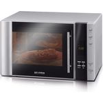 Severin MW 7775 3-in-1 Mikrowelle, 30 Liter Garraum, 900 Watt, mit Grill, Heißluft, Pizzafunktion, grau, schwarz