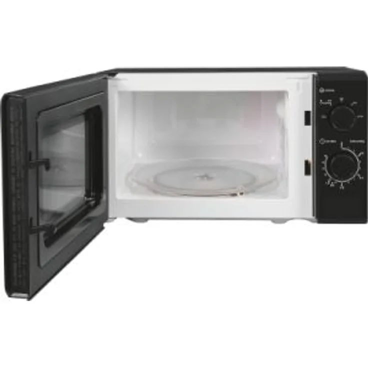 Exquisit MW900-030 Mikrowelle, 20 Liter Garraum, 700 Watt, Standgerät, 5 Leistungsstufen, Auftaufunktion, Timer, inkl. Drehteller 25,5 cm, schwarz