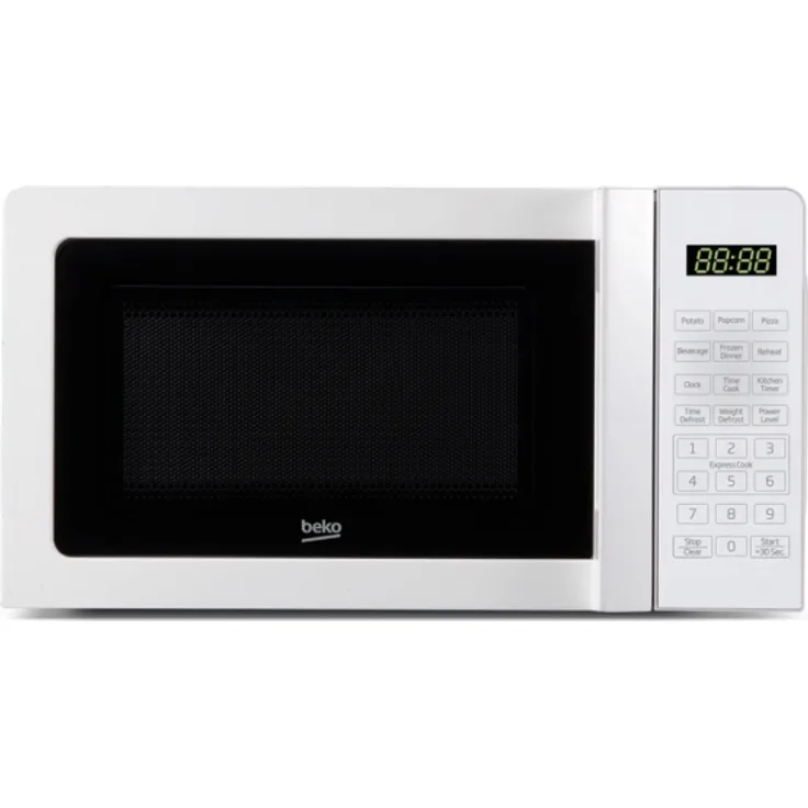 Beko MOC201102W Mikrowelle, 20 Liter Garraum, 700 W, 10 Leistungsstufen, Timer, Standgerät, inkl. Drehteller 24,5 cm, Auftauen, weiß