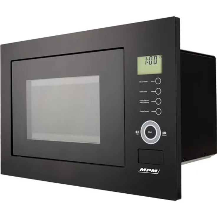 MPM 25 KMI 01 Mikrowelle mit Grill, 25 Liter Garraum, 900 Watt, Dampfreinigungsfunktion, 8 Programme, schwarz