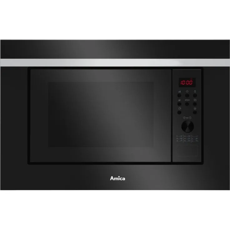 Amica AMGB20E2GB F-TYPE Grill-Mikrowelle, 20 L Garraum, 700 W, 9 Programme, Display, schwarz