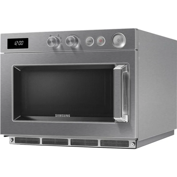 Samsung Mikrowelle manuell, 1850 Watt, Abmessung 464x597x368 mm, Standgerät, Drehregler, LED-Display, silber