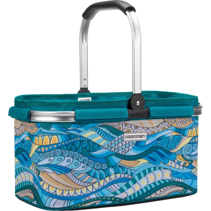anndora Einkaufskorb mit Klapphenkel, 22 Liter, 48 x 30 x 25 cm, ocean blue – Bild 1