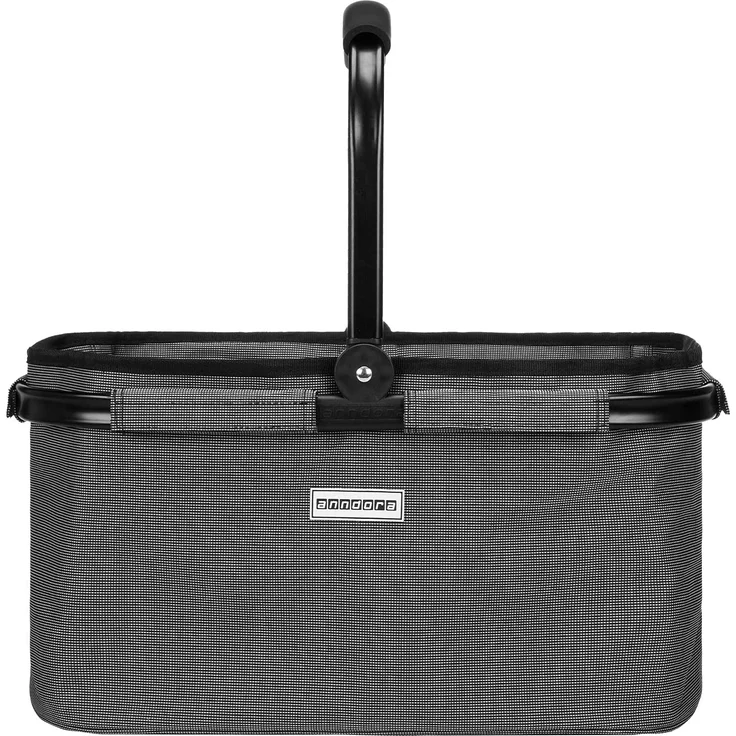 anndora Einkaufskorb mit Klapphenkel, 22 Liter, 48 x 30 x 25 cm, grau – Bild 1
