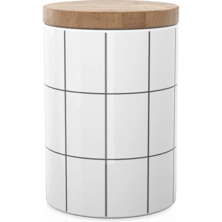 Intirilife Vorratsdose aus Keramik in Größe M mit Deckel - 10 x 13.5 cm - 700 ml Füllmenge - Luftdichter spülmaschinenfester Vorratsbehälter für Tee Kaffee und vieles mehr