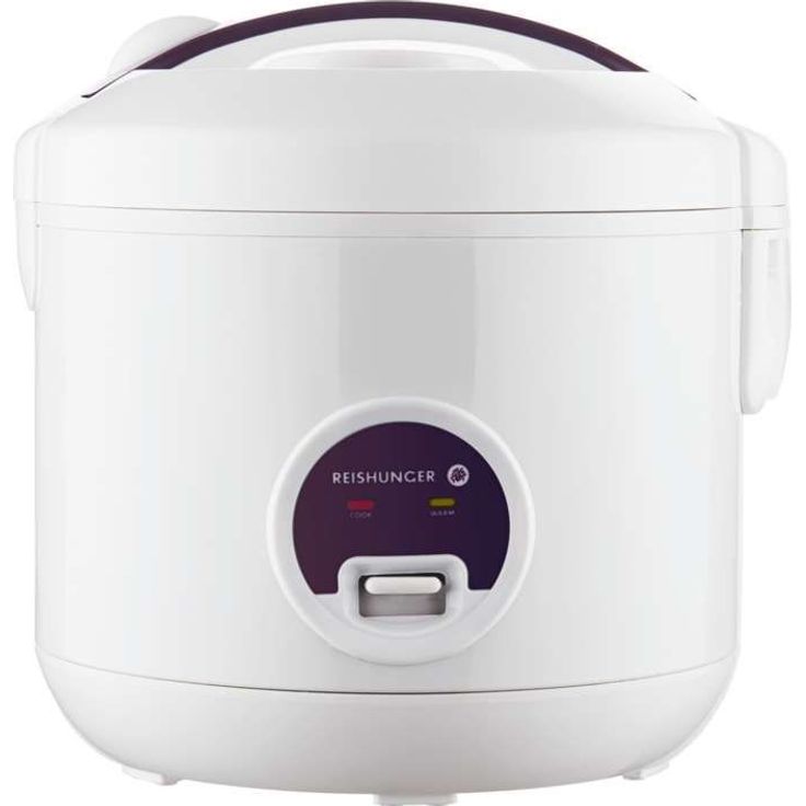 Reishunger Basis Reiskocher, 500 Watt, 1,2l, mit Keramikinnentopf, weiß, lila