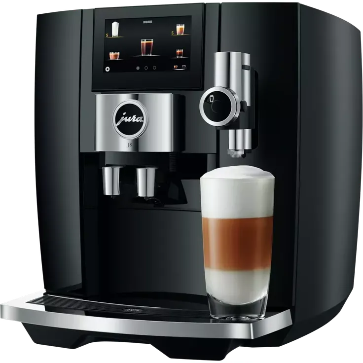 Jura J8 Piano Black (EA) Kaffeevollautomat, 280g Bohnenbehälter, Sweet Foam Funktion, 31 Kaffeespezialitäten