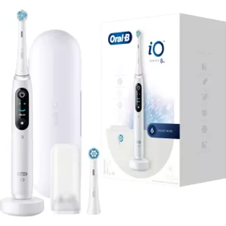 Oral-B iO Series 8N White Alabaster Elektrische Zahnbürste, 2 Aufsteckbürsten – Bild 1