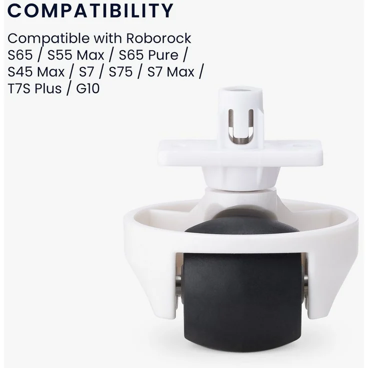 kwmobile Saugroboter Zubehör-Set, Front Laufrad kompatibel mit Roborock S65/S55 Max/S65 Pure/S45 Max/S7/S75/S7 Max/T7S Plus/G10 - Vorderrad Ersatz Rad Frontrolle - Staubsauger Zubehör für Saugroboter – Bild 2