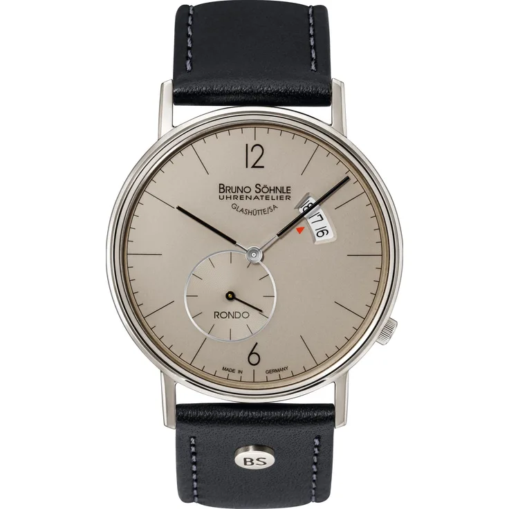 Bruno Söhnle Herren Uhr 17-13053-861 Rondo Big Leder schwarz