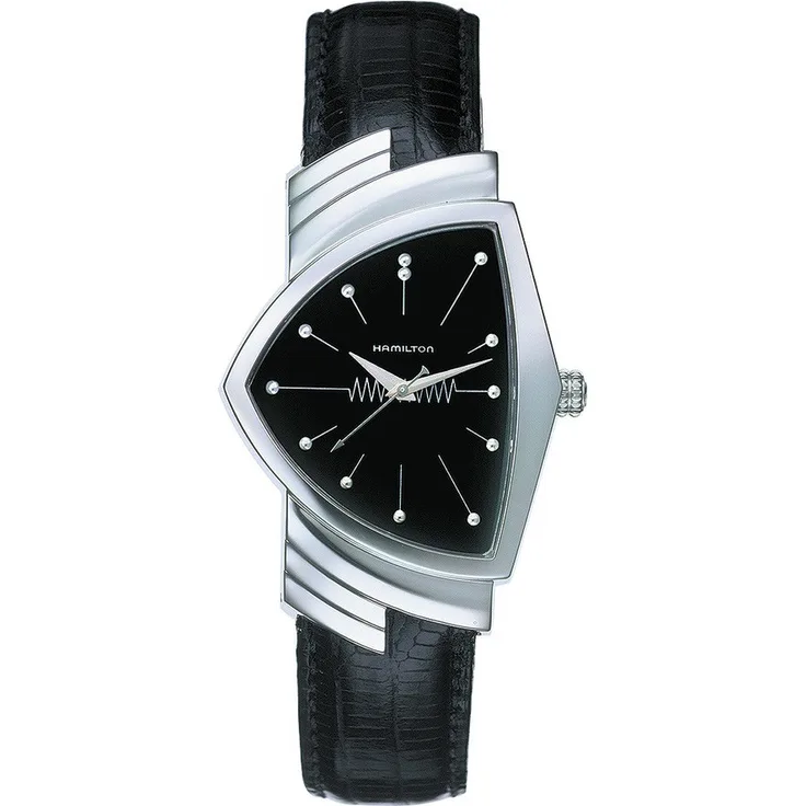 Hamilton Damen Uhr H24411732 Ventura Quarz, Rindleder schwarz