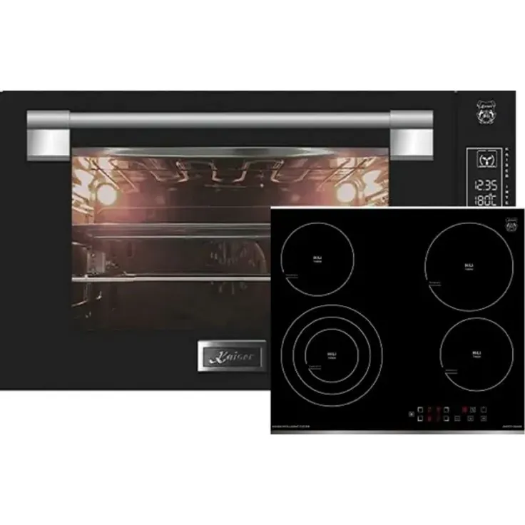 Kaiser Backofenset, Einbaubackofen EH 9309 + Elektrokochfeld KCT 6703, Einbaugerät, A, Garraum 98 l, groß (ab 65 l), Breite 89,4 cm, schwarz