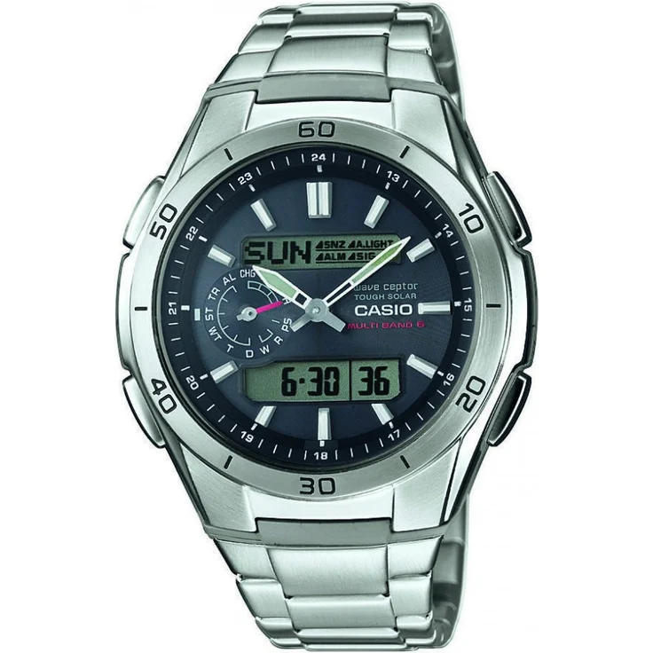 Casio Herrenuhr Solar- Funk WVA-M650D-1AER Edelstahl – Bild 1