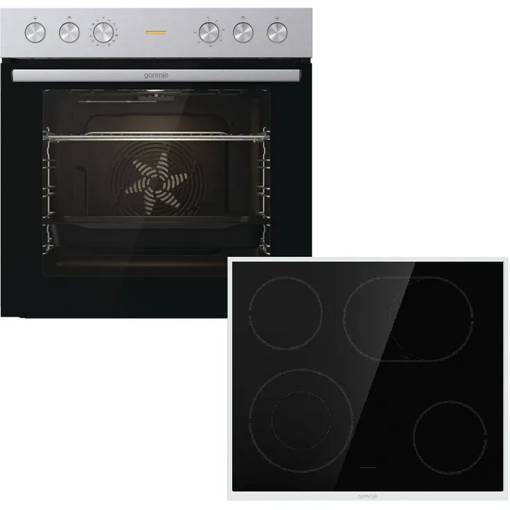 Gorenje REDPEPPERSCX Herdset, Einbauherd BCS6737E06X + Glaskeramikkochfeld ECD643BX, Einbaugerät, A, Garraum 77 l, groß (ab 65 l), Breite 59,5 cm, edelstahl