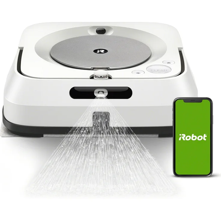 iRobot Braava Jet m6 Wischroboter Präzisions-Sprühstrahl, 60 min Akkubetrieb, weiß-silber
