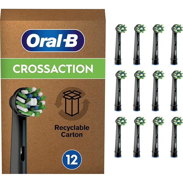Oral-B CrossAction Black Ersatzbürsten, EB50BRB 12 Stück, schwarz – Bild 1