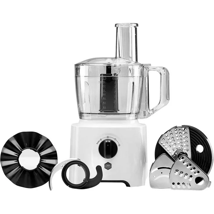 OBH Nordica Easy Force Foodprozessor, 700 W 2,4 l, Kunststoff, Puls-Funktion, 2 Geschwindigkeiten, Kunststoff, weiß