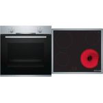 Bosch HBD230CR62 Backofenset, Einbaubackofen HBA530BR1 + Glaskeramikkochfeld PKE645BA2E, Einbaugerät, Breite 59,4 cm, Garraum 71 l, edelstahl, schwarz