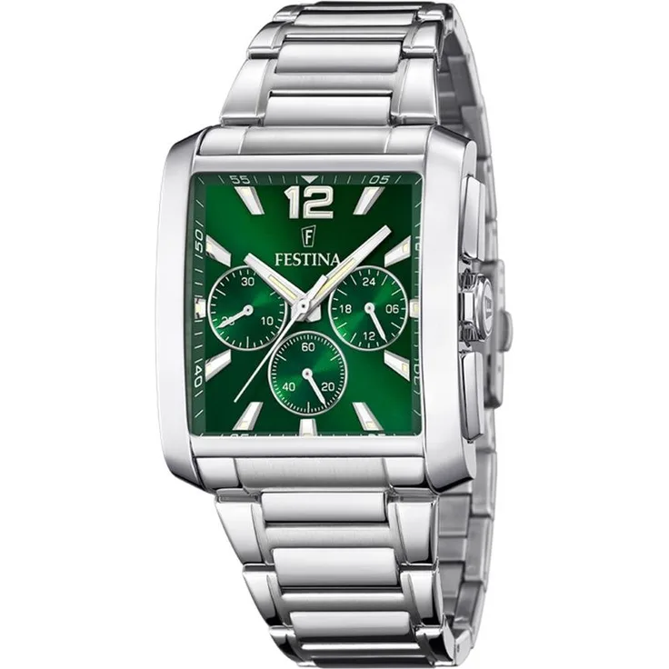 Festina Herren Uhr F20635/3 Chronograph grün, Edelstahl