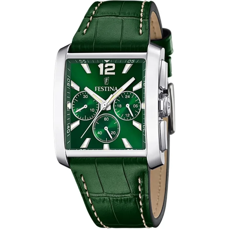Festina Herrenarmbanduhr F20636/3 Chronograph Leder mit grauer Naht