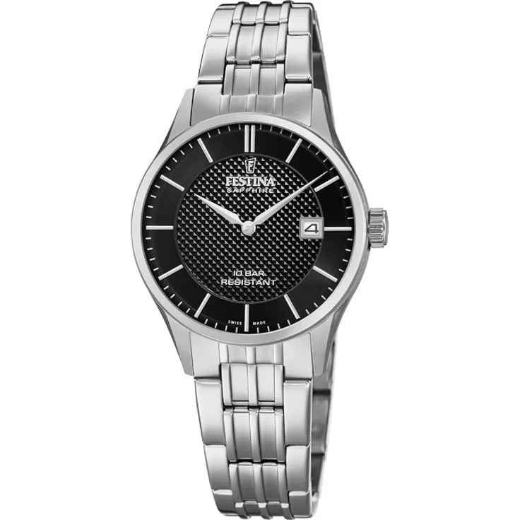 Festina Damen Uhr F20006/4 Swiss Made Edelstahl Quarz