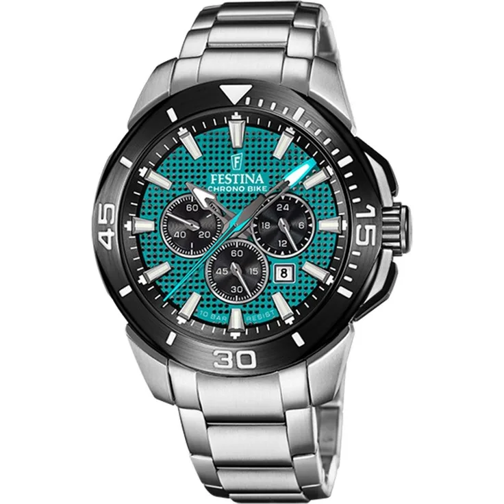 Festina Herren Uhr Chrono Bike F20641/3 Edelstahl, Grün
