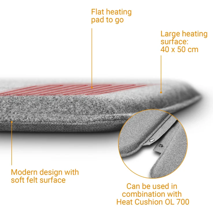 medisana OL 750 Heizkissen mit Wärmefunktion, Wärmekissen für den Einsatz im Freien bei kühlem Wetter, 3 Temperaturstufen mit weicher Filz-Oberfläche – Bild 6