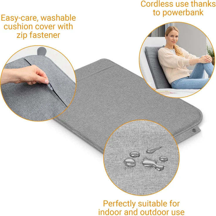 medisana OL 750 Heizkissen mit Wärmefunktion, Wärmekissen für den Einsatz im Freien bei kühlem Wetter, 3 Temperaturstufen mit weicher Filz-Oberfläche – Bild 5