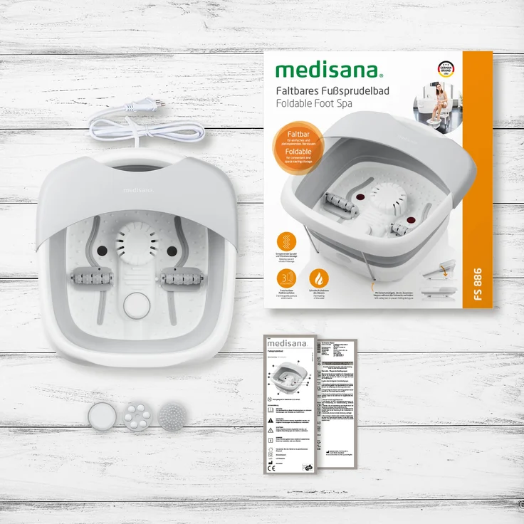 medisana FS 886 Fußbad mit Massagefunktion Fußbadewanne Wärmefunktion faltbares und elektrisches Fußbad Wanne bis Schuhgröße 45 – Bild 7