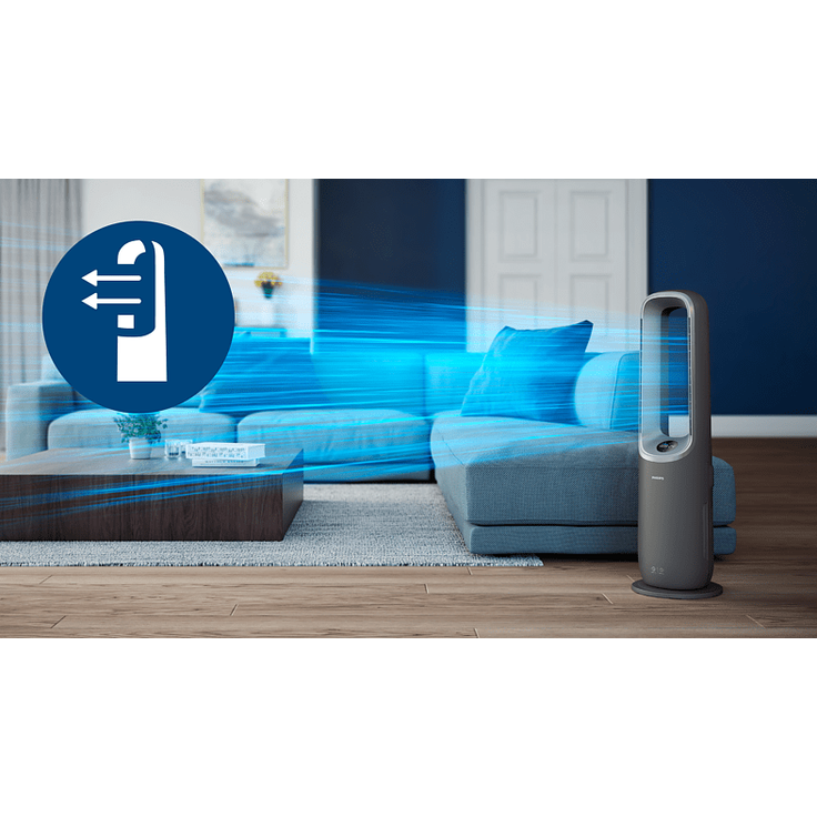 PHILIPS AMF87015 Air Performer Serie 8000 3 in 1 Luftreiniger mit Kühl- und Heizfunktion DunkelgrauSilber 2200 Watt, Raumgröße: 70 m², Vorfilter, HEPA- Aktivkohlefilter – Bild 4